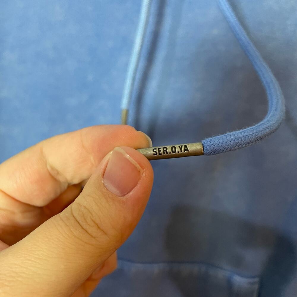 SER.O.YA Rory Dress in Marina Blue SZ Large Sweatshirt Blouson Dress EUC Street - Picture 11 of 13